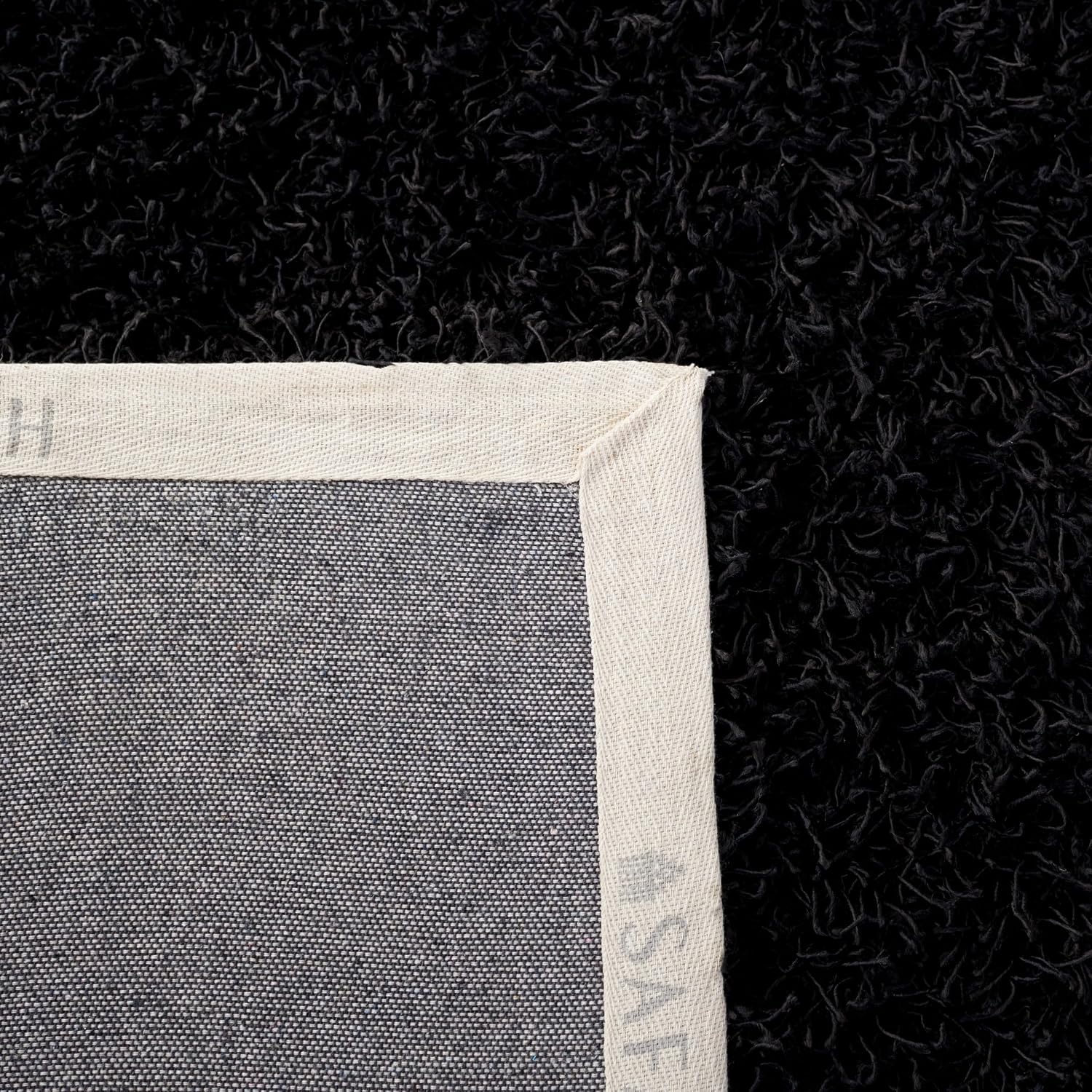 image:imageSAFAVIEH Area Rug 8x10 Monterey Shag Collection Large Creme Handmade Plush Thick Pile Ideal for Living Room Bedroom Dining Space SG851CBlack