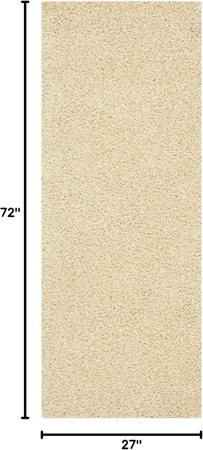 image:imageSAFAVIEH Area Rug 8x10 Monterey Shag Collection Large Creme Handmade Plush Thick Pile Ideal for Living Room Bedroom Dining Space SG851CCreme