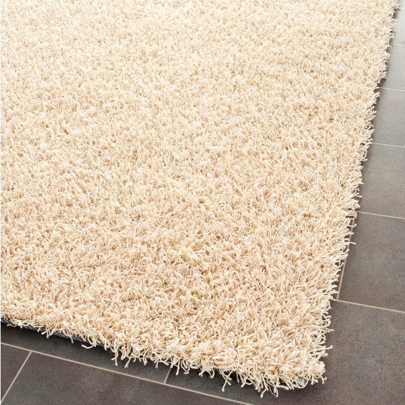 image:imageSAFAVIEH Area Rug 8x10 Monterey Shag Collection Large Creme Handmade Plush Thick Pile Ideal for Living Room Bedroom Dining Space SG851CCreme