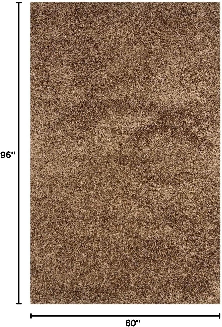 image:imageSAFAVIEH Area Rug 8x10 Monterey Shag Collection Large Creme Handmade Plush Thick Pile Ideal for Living Room Bedroom Dining Space SG851CLight Brown
