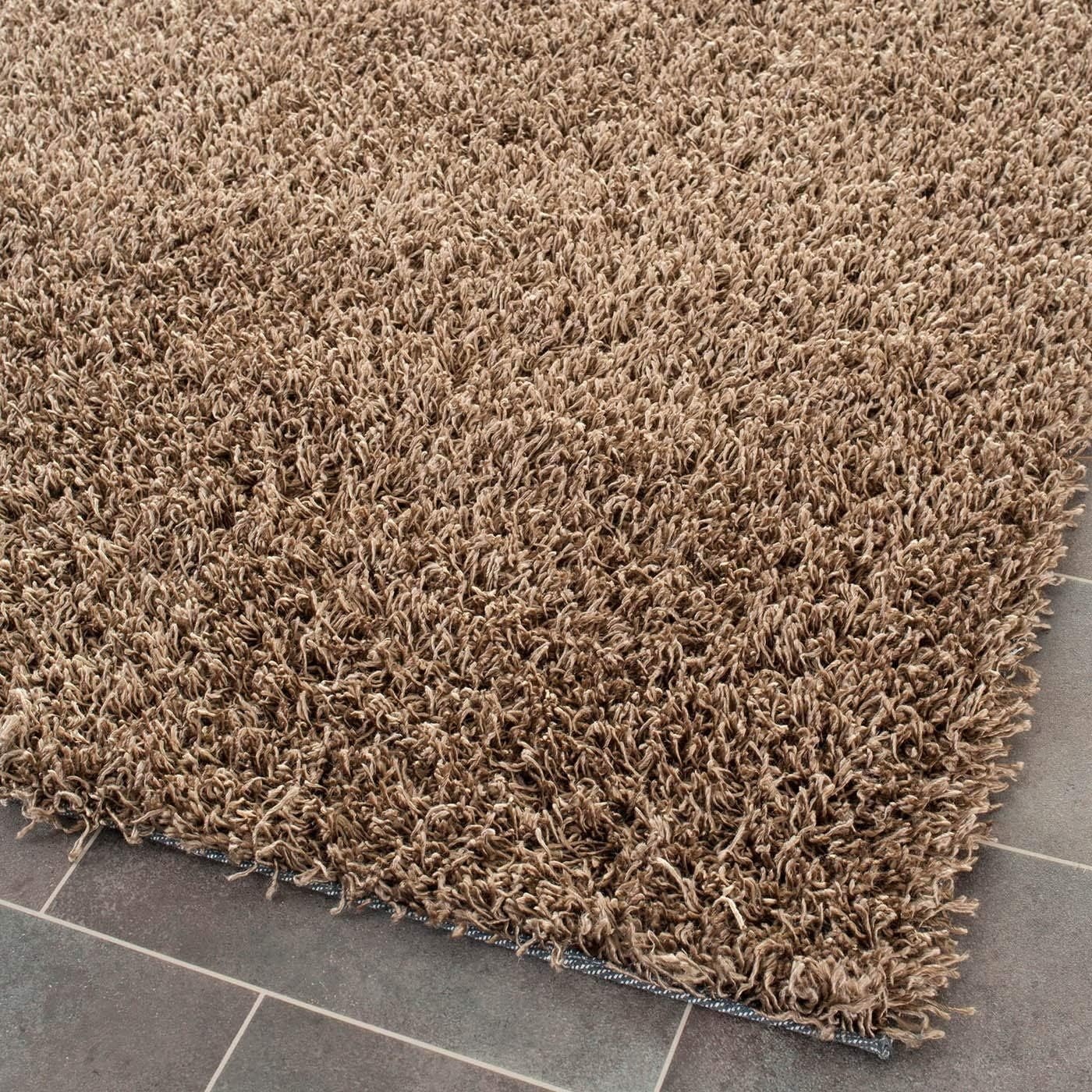 image:imageSAFAVIEH Area Rug 8x10 Monterey Shag Collection Large Creme Handmade Plush Thick Pile Ideal for Living Room Bedroom Dining Space SG851CLight Brown