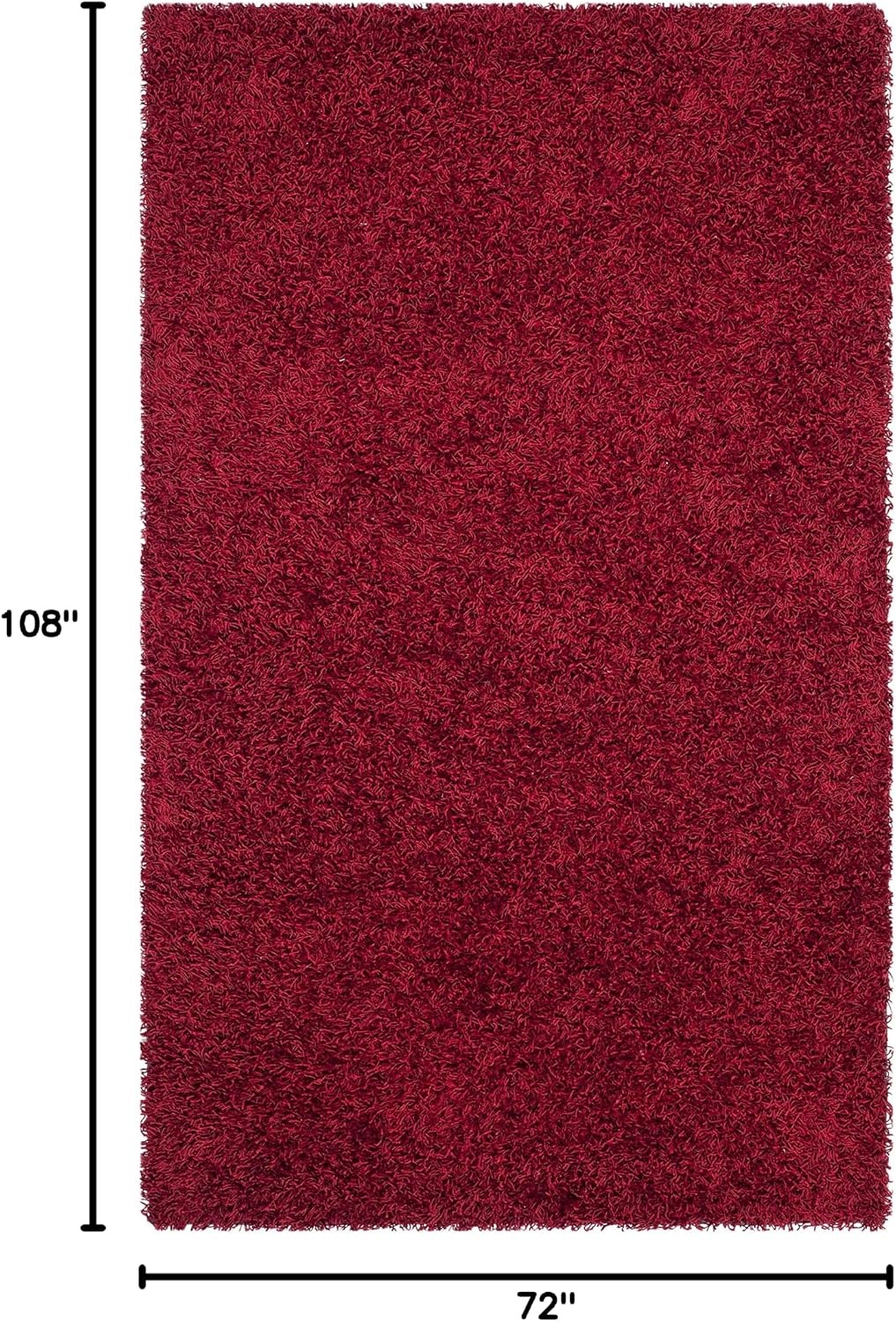 image:imageSAFAVIEH Area Rug 8x10 Monterey Shag Collection Large Creme Handmade Plush Thick Pile Ideal for Living Room Bedroom Dining Space SG851CRed