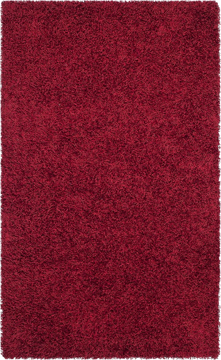 image:imageSAFAVIEH Area Rug 8x10 Monterey Shag Collection Large Creme Handmade Plush Thick Pile Ideal for Living Room Bedroom Dining Space SG851CRed