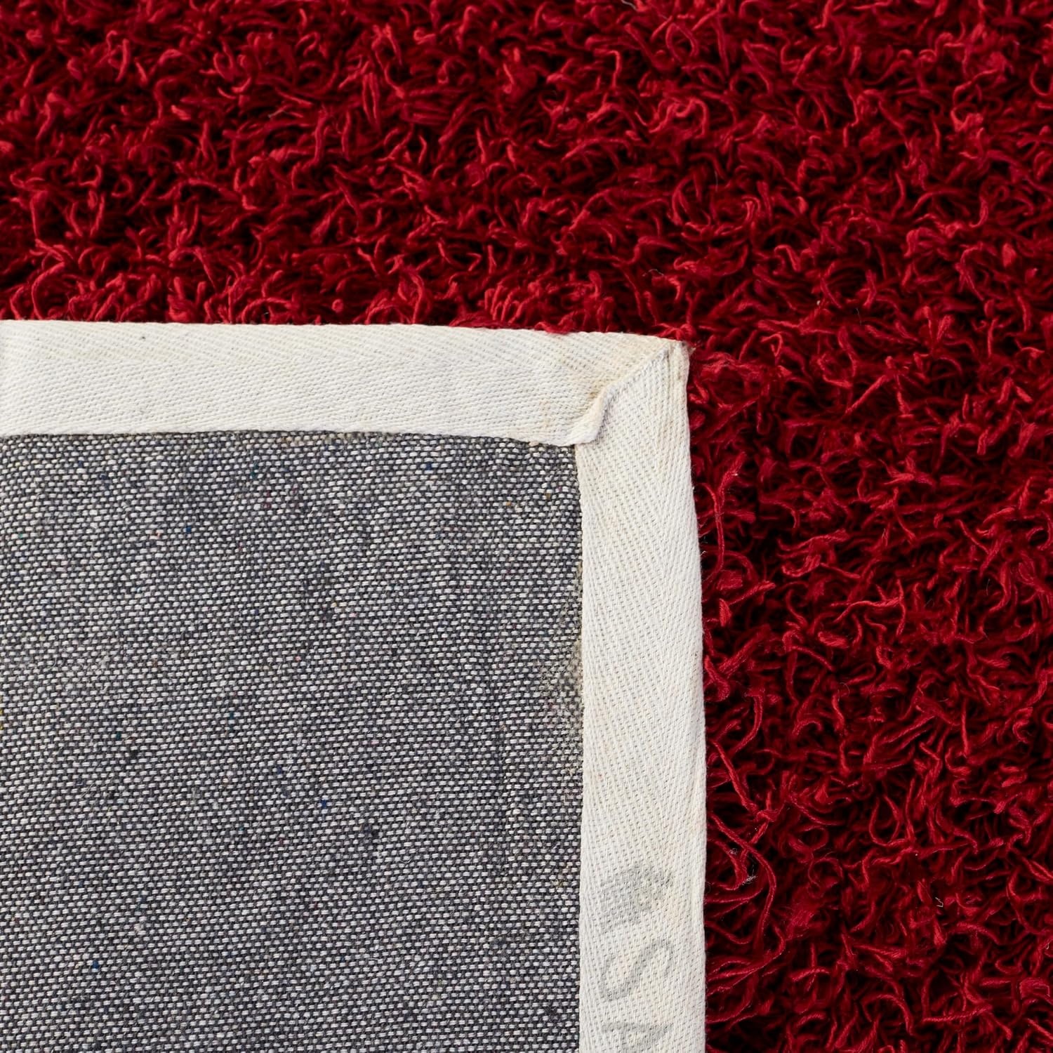 image:imageSAFAVIEH Area Rug 8x10 Monterey Shag Collection Large Creme Handmade Plush Thick Pile Ideal for Living Room Bedroom Dining Space SG851CRed