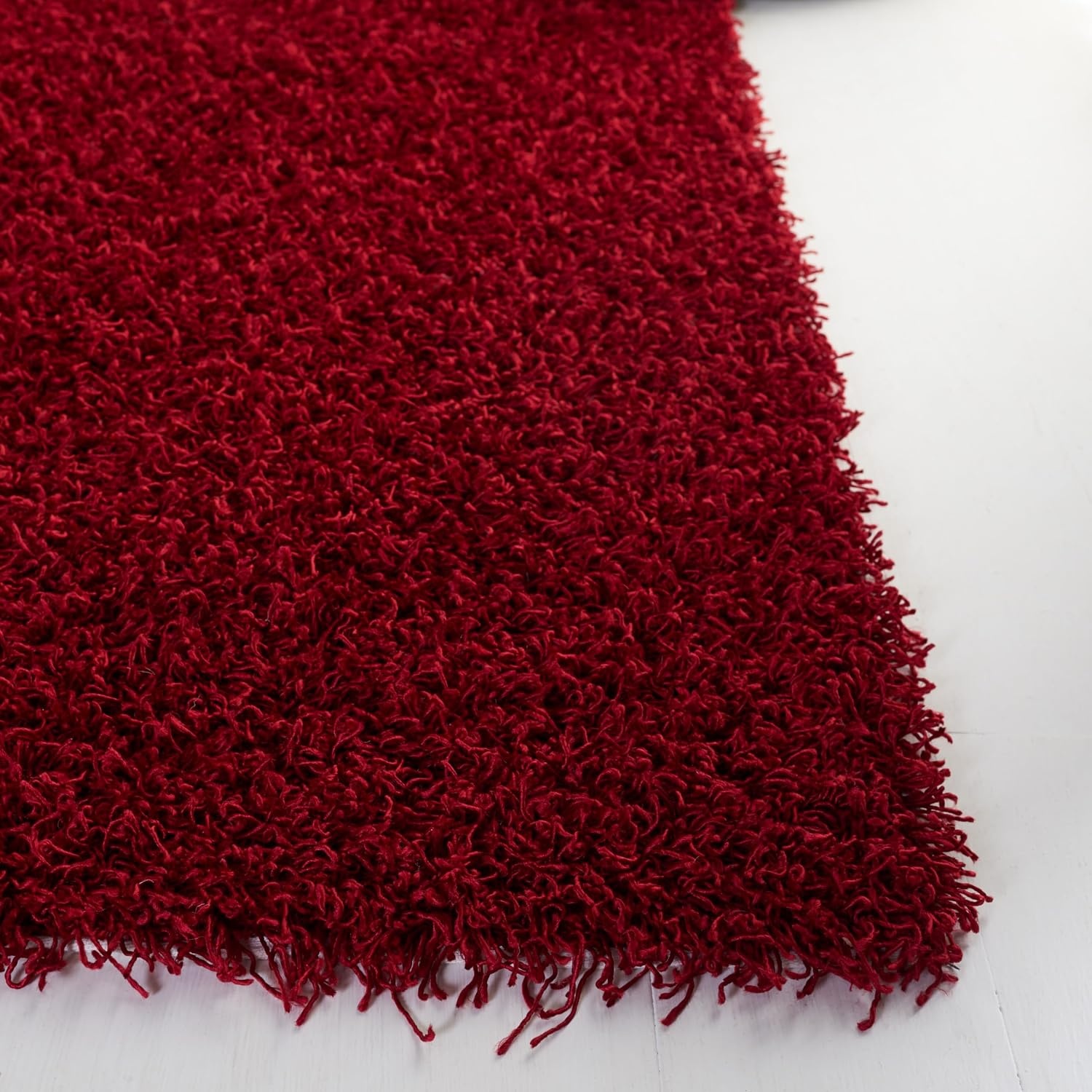 image:imageSAFAVIEH Area Rug 8x10 Monterey Shag Collection Large Creme Handmade Plush Thick Pile Ideal for Living Room Bedroom Dining Space SG851CRed