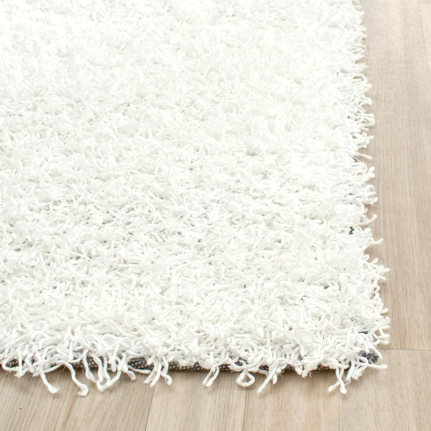 image:imageSAFAVIEH Area Rug 8x10 Monterey Shag Collection Large Creme Handmade Plush Thick Pile Ideal for Living Room Bedroom Dining Space SG851CWhite