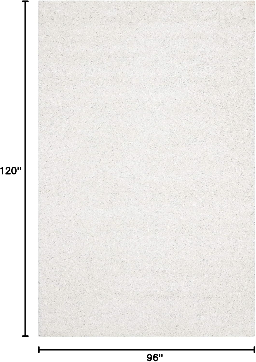 image:imageSAFAVIEH Area Rug 8x10 Monterey Shag Collection Large Creme Handmade Plush Thick Pile Ideal for Living Room Bedroom Dining Space SG851CWhite