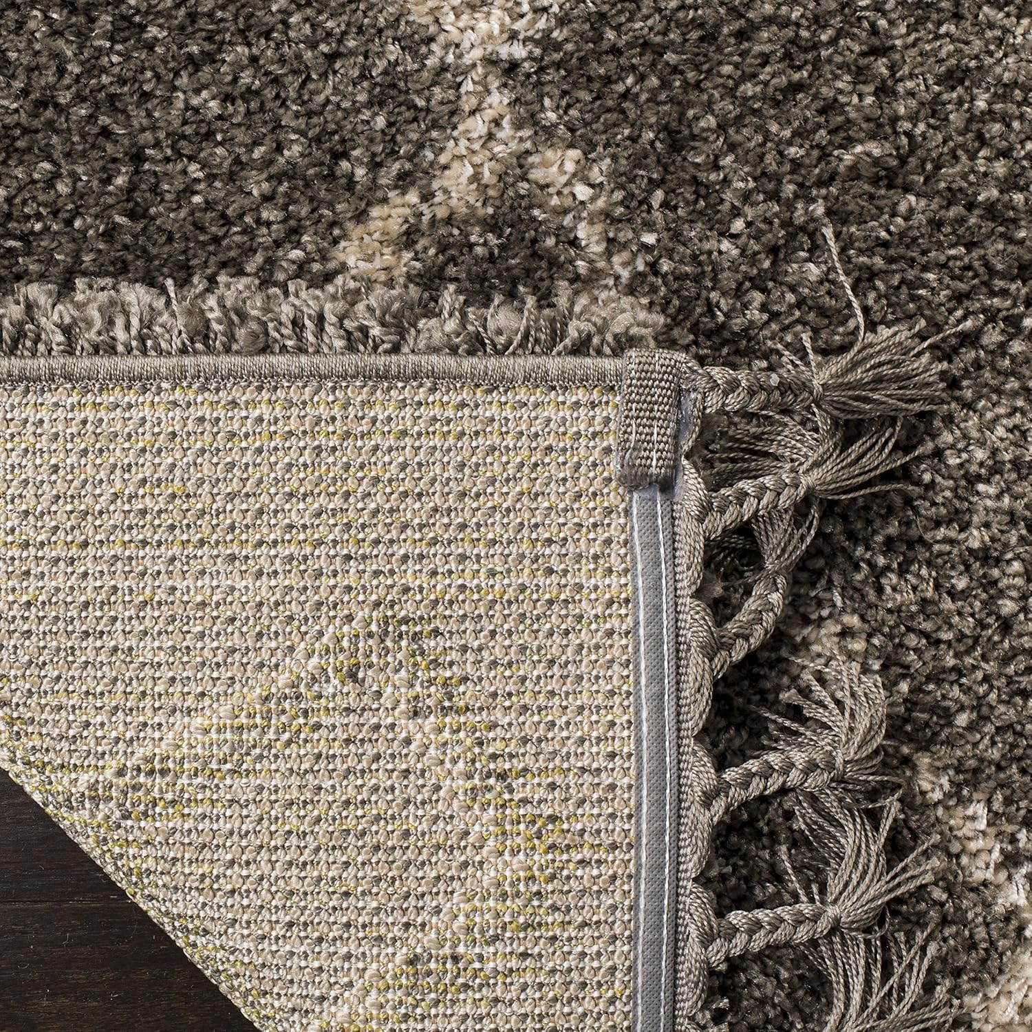 image:imageSAFAVIEH Area Rug 8x10 Moroccan Fringe Shag Collection Large Cream amp Charcoal Boho Design NonShedding amp Easy Cleaning Plush Thick Pile Ideal for Living Room Bedroom Dining Space MFG241BGreyCream