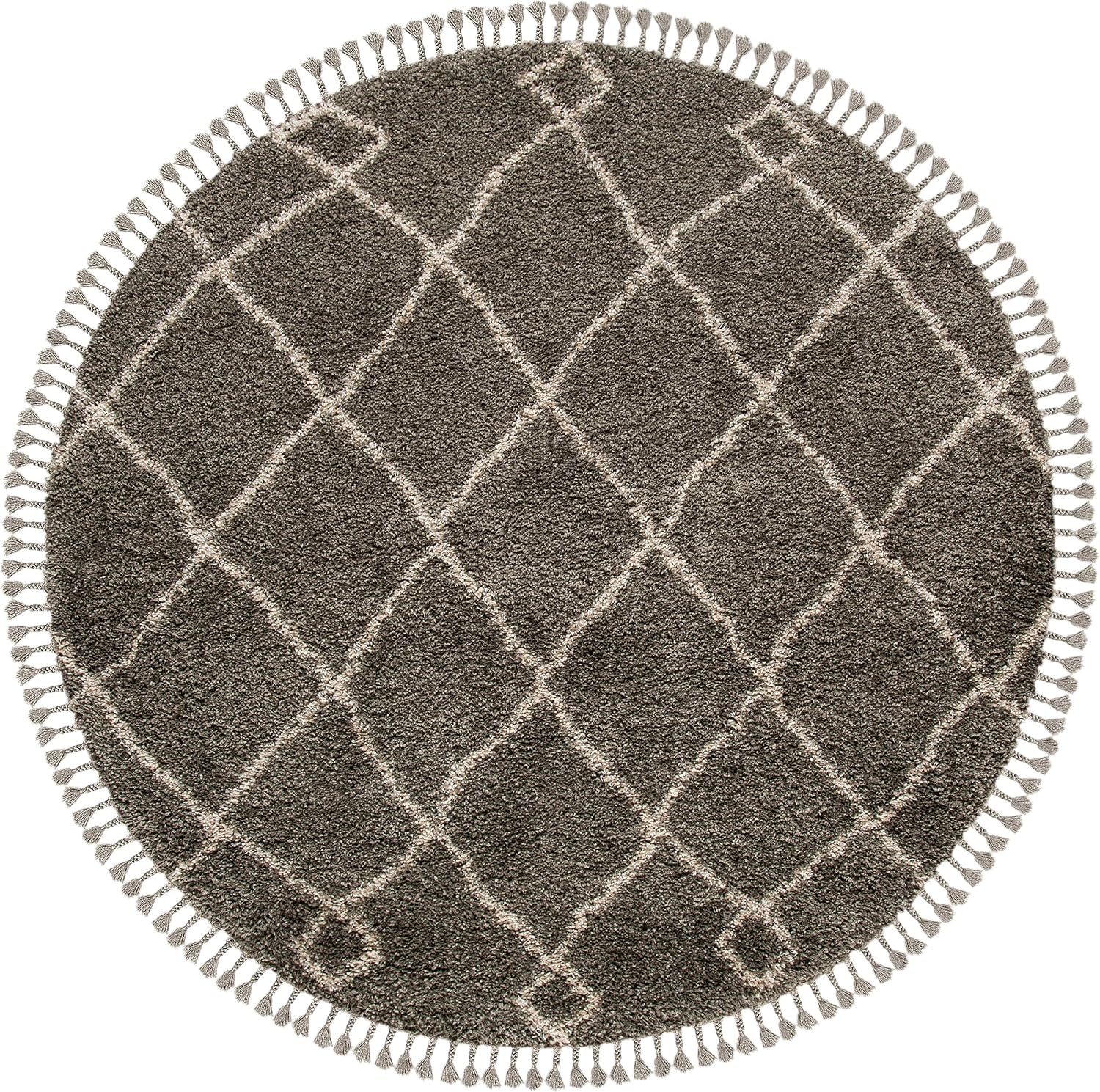 image:imageSAFAVIEH Area Rug 8x10 Moroccan Fringe Shag Collection Large Cream amp Charcoal Boho Design NonShedding amp Easy Cleaning Plush Thick Pile Ideal for Living Room Bedroom Dining Space MFG241BGreyCream