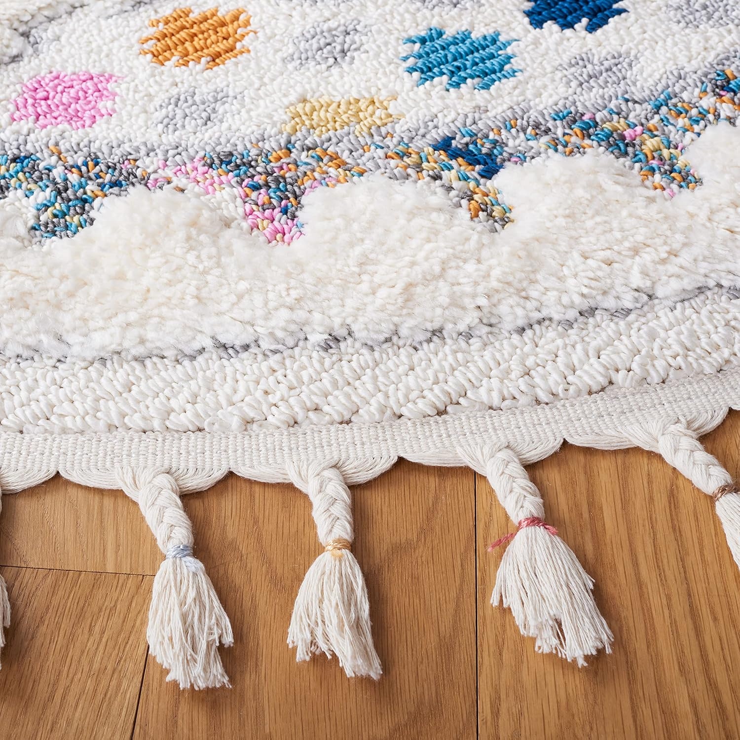 image:imageSAFAVIEH Area Rug 8x10 Moroccan Fringe Shag Collection Large Ivory amp Grey Boho Design NonShedding amp Easy Cleaning Plush Thick Pile Ideal for Living Room Bedroom Dining Space MFG102AIvoryGrey