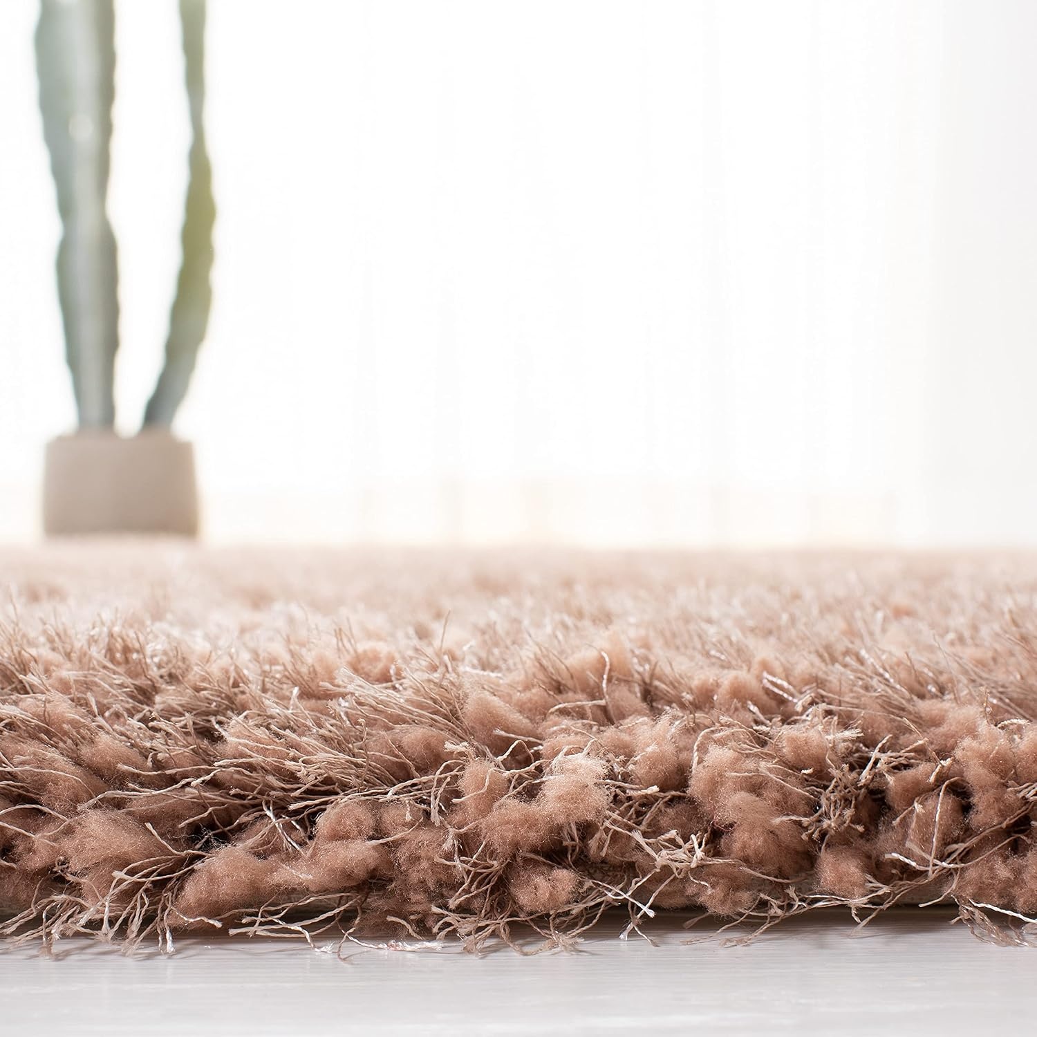image:imageSAFAVIEH Area Rug 8x10 New Orleans Shag Collection Large Beige Handmade Ultra Plush Thick Pile Ideal for Living Room Bedroom Dining Space SG532BDark Beige