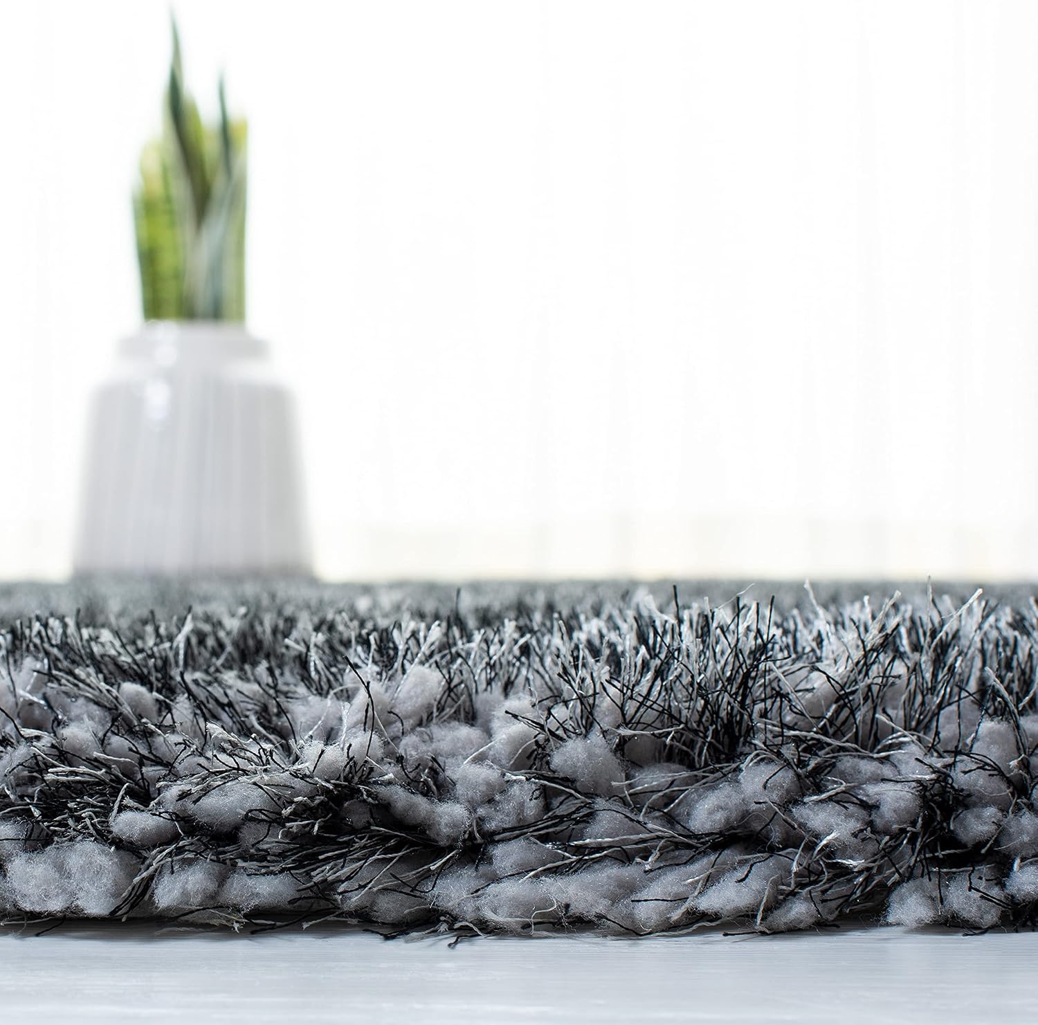 image:imageSAFAVIEH Area Rug 8x10 New Orleans Shag Collection Large Beige Handmade Ultra Plush Thick Pile Ideal for Living Room Bedroom Dining Space SG532BDark Grey