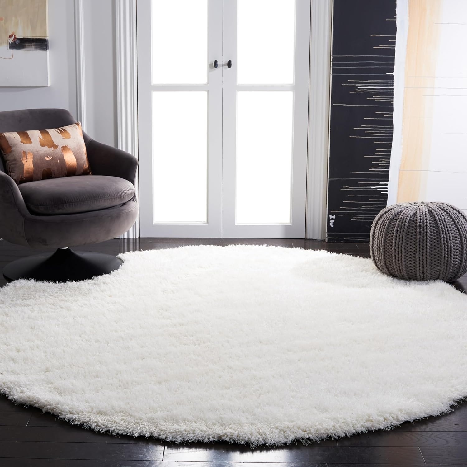image:imageSAFAVIEH Area Rug 8x10 New Orleans Shag Collection Large Beige Handmade Ultra Plush Thick Pile Ideal for Living Room Bedroom Dining Space SG532BIvory