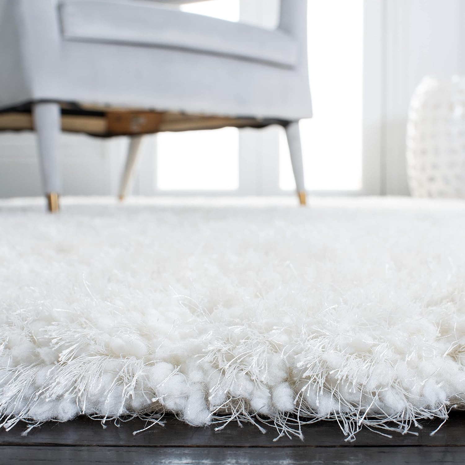 image:imageSAFAVIEH Area Rug 8x10 New Orleans Shag Collection Large Beige Handmade Ultra Plush Thick Pile Ideal for Living Room Bedroom Dining Space SG532BIvory