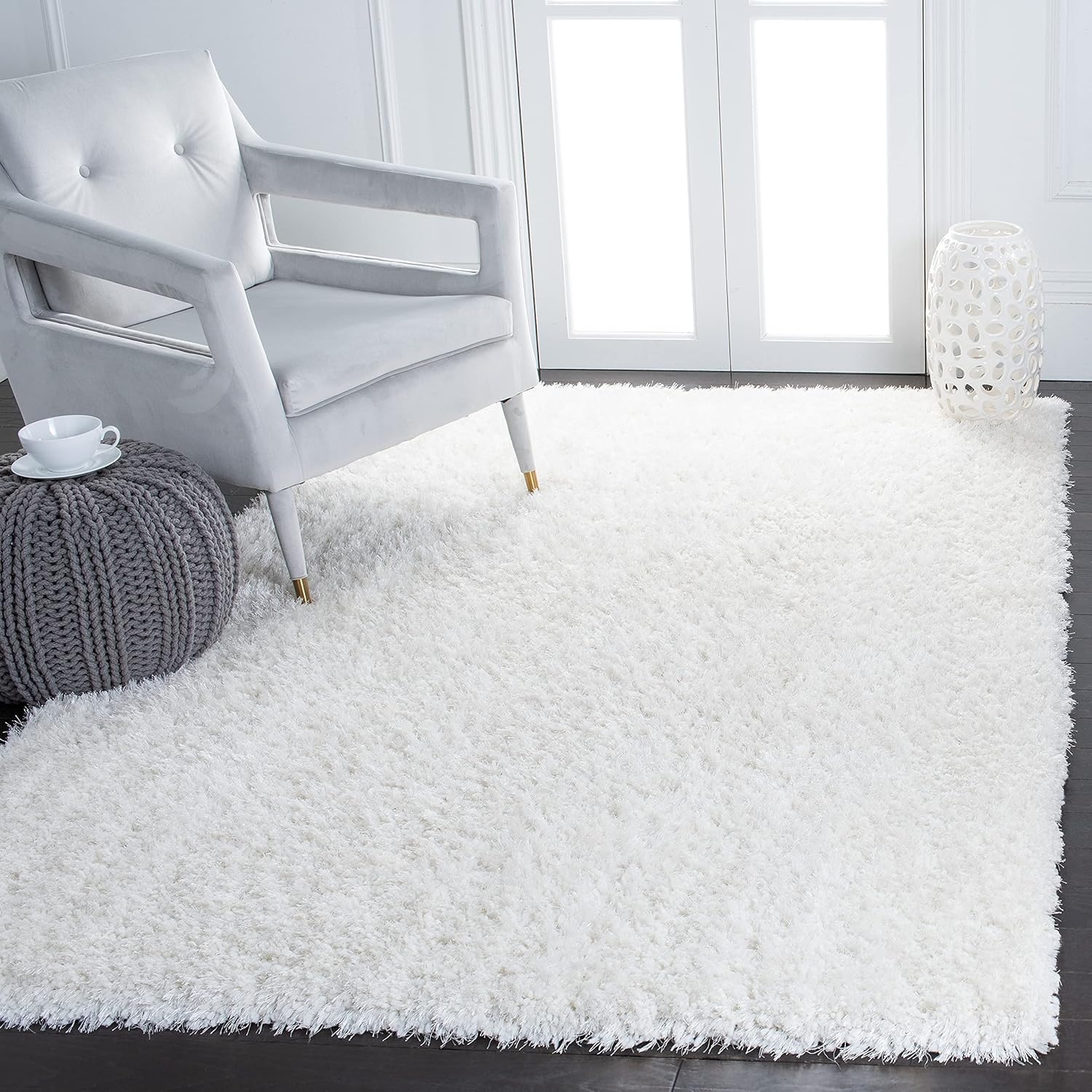 image:imageSAFAVIEH Area Rug 8x10 New Orleans Shag Collection Large Beige Handmade Ultra Plush Thick Pile Ideal for Living Room Bedroom Dining Space SG532BIvory