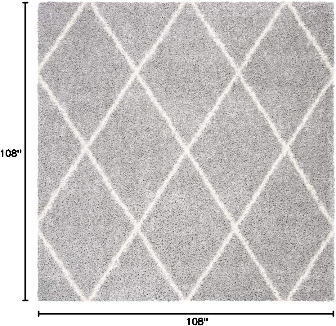image:imageSAFAVIEH Area Rug 8x10 Parma Shag Collection Large Cream amp Grey Trellis Pattern NonShedding amp Easy Cleaning Ultra Plush Thick Pile Ideal for Living Room Bedroom Dining Space PMA515AGreyCream