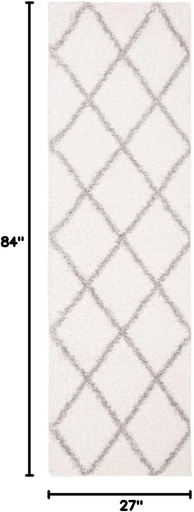 image:imageSAFAVIEH Area Rug 8x10 Parma Shag Collection Large Cream amp Grey Trellis Pattern NonShedding amp Easy Cleaning Ultra Plush Thick Pile Ideal for Living Room Bedroom Dining Space PMA515ACreamGrey