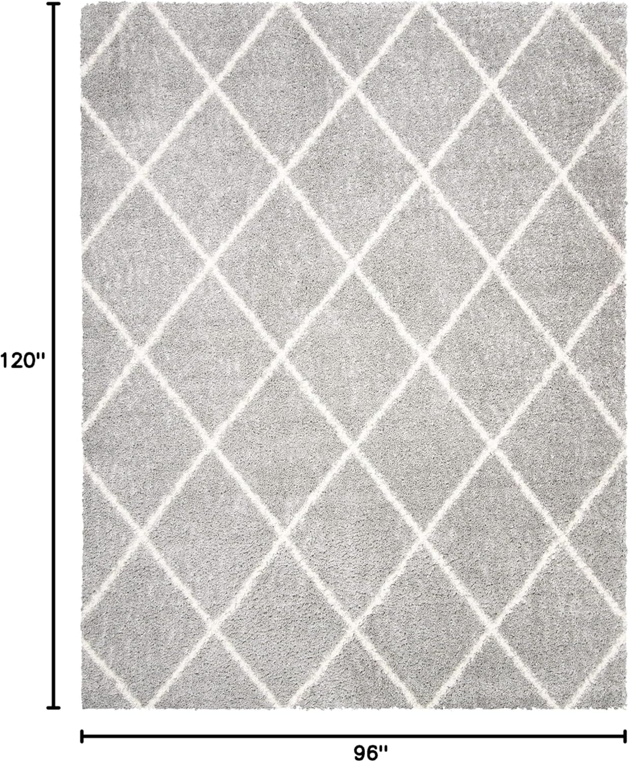 image:imageSAFAVIEH Area Rug 8x10 Parma Shag Collection Large Cream amp Grey Trellis Pattern NonShedding amp Easy Cleaning Ultra Plush Thick Pile Ideal for Living Room Bedroom Dining Space PMA515AGreyCream