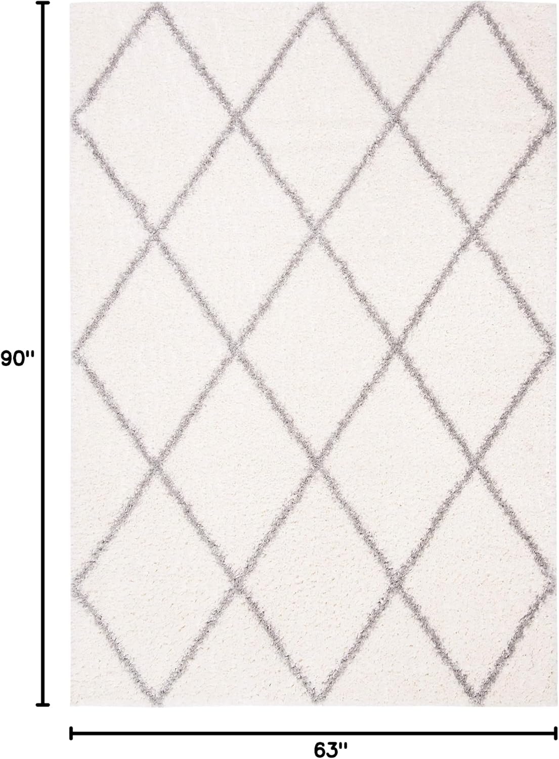 image:imageSAFAVIEH Area Rug 8x10 Parma Shag Collection Large Cream amp Grey Trellis Pattern NonShedding amp Easy Cleaning Ultra Plush Thick Pile Ideal for Living Room Bedroom Dining Space PMA515ACreamGrey