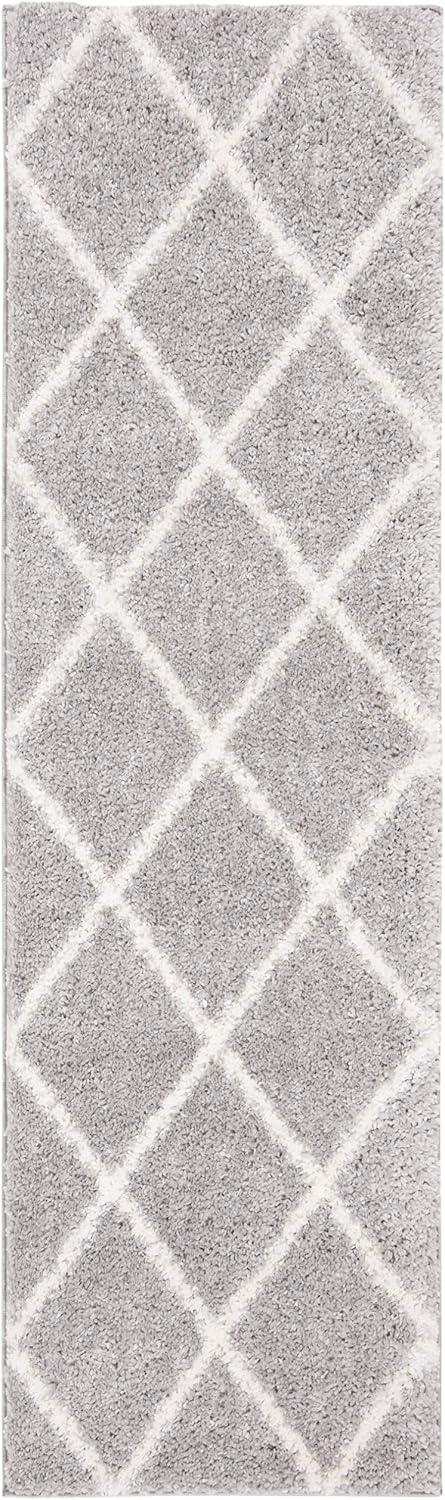 image:imageSAFAVIEH Area Rug 8x10 Parma Shag Collection Large Cream amp Grey Trellis Pattern NonShedding amp Easy Cleaning Ultra Plush Thick Pile Ideal for Living Room Bedroom Dining Space PMA515AGreyCream