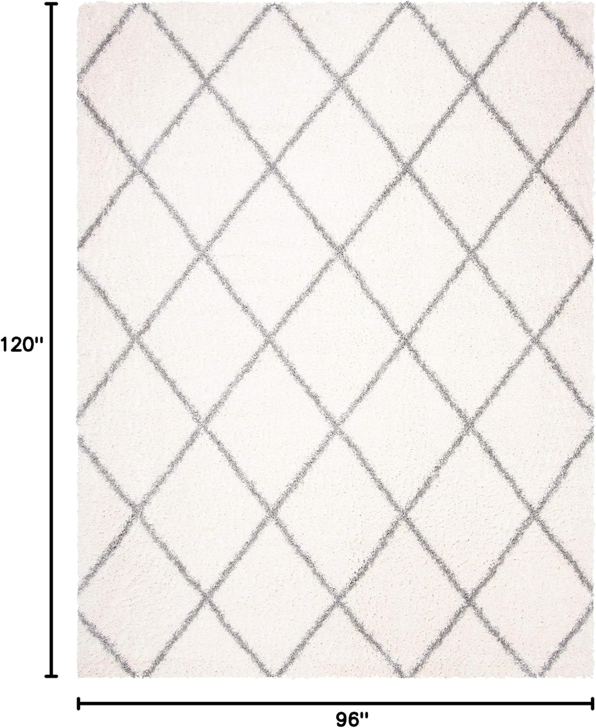 image:imageSAFAVIEH Area Rug 8x10 Parma Shag Collection Large Cream amp Grey Trellis Pattern NonShedding amp Easy Cleaning Ultra Plush Thick Pile Ideal for Living Room Bedroom Dining Space PMA515ACreamGrey