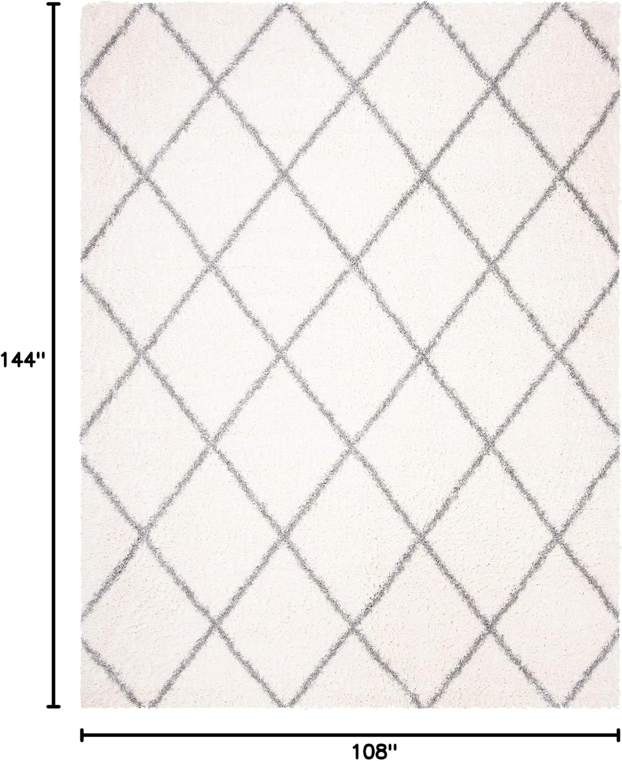 image:imageSAFAVIEH Area Rug 8x10 Parma Shag Collection Large Cream amp Grey Trellis Pattern NonShedding amp Easy Cleaning Ultra Plush Thick Pile Ideal for Living Room Bedroom Dining Space PMA515ACreamGrey