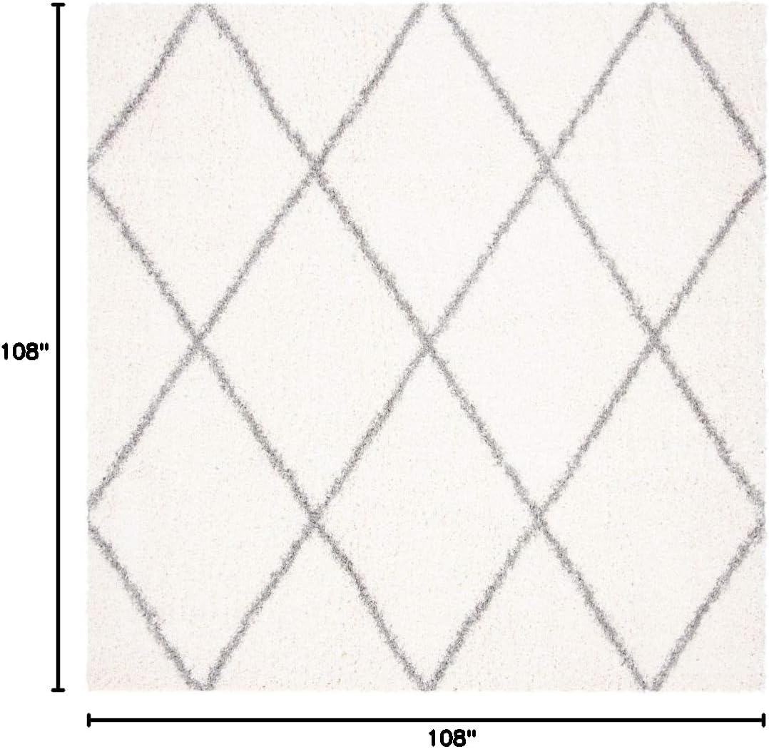 image:imageSAFAVIEH Area Rug 8x10 Parma Shag Collection Large Cream amp Grey Trellis Pattern NonShedding amp Easy Cleaning Ultra Plush Thick Pile Ideal for Living Room Bedroom Dining Space PMA515ACreamGrey