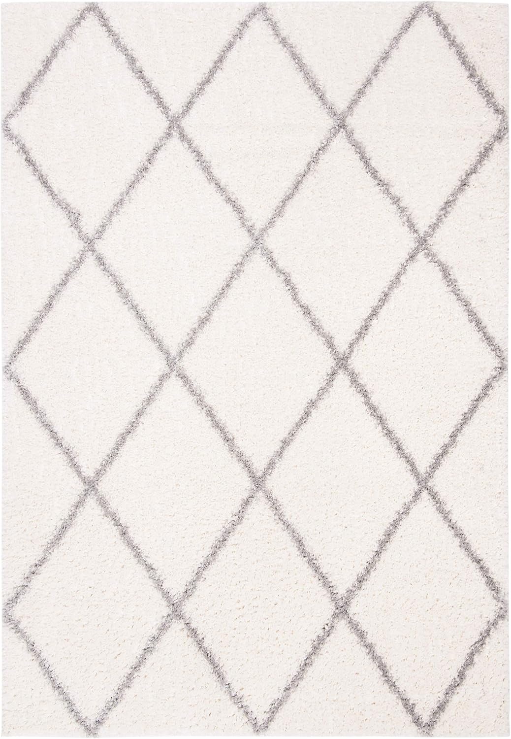 image:imageSAFAVIEH Area Rug 8x10 Parma Shag Collection Large Cream amp Grey Trellis Pattern NonShedding amp Easy Cleaning Ultra Plush Thick Pile Ideal for Living Room Bedroom Dining Space PMA515ACreamGrey