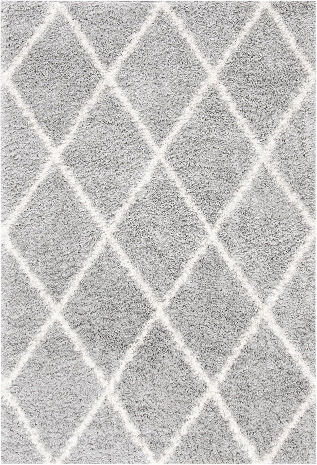 image:imageSAFAVIEH Area Rug 8x10 Parma Shag Collection Large Cream amp Grey Trellis Pattern NonShedding amp Easy Cleaning Ultra Plush Thick Pile Ideal for Living Room Bedroom Dining Space PMA515AGreyCream