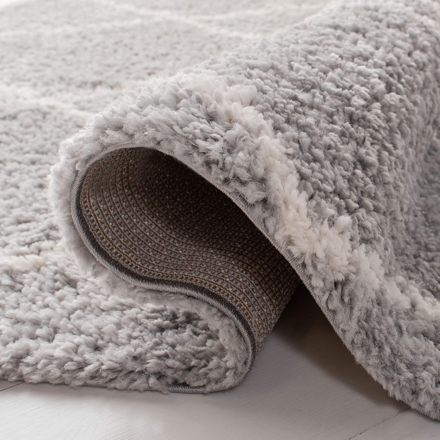 image:imageSAFAVIEH Area Rug 8x10 Parma Shag Collection Large Cream amp Grey Trellis Pattern NonShedding amp Easy Cleaning Ultra Plush Thick Pile Ideal for Living Room Bedroom Dining Space PMA515AGreyCream