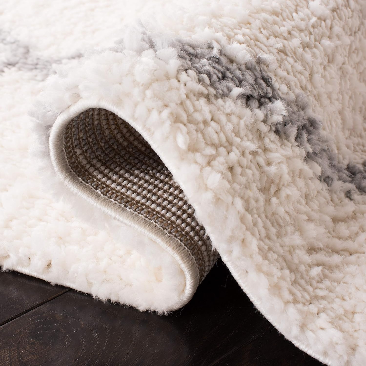 image:imageSAFAVIEH Area Rug 8x10 Parma Shag Collection Large Cream amp Grey Trellis Pattern NonShedding amp Easy Cleaning Ultra Plush Thick Pile Ideal for Living Room Bedroom Dining Space PMA515ACreamGrey