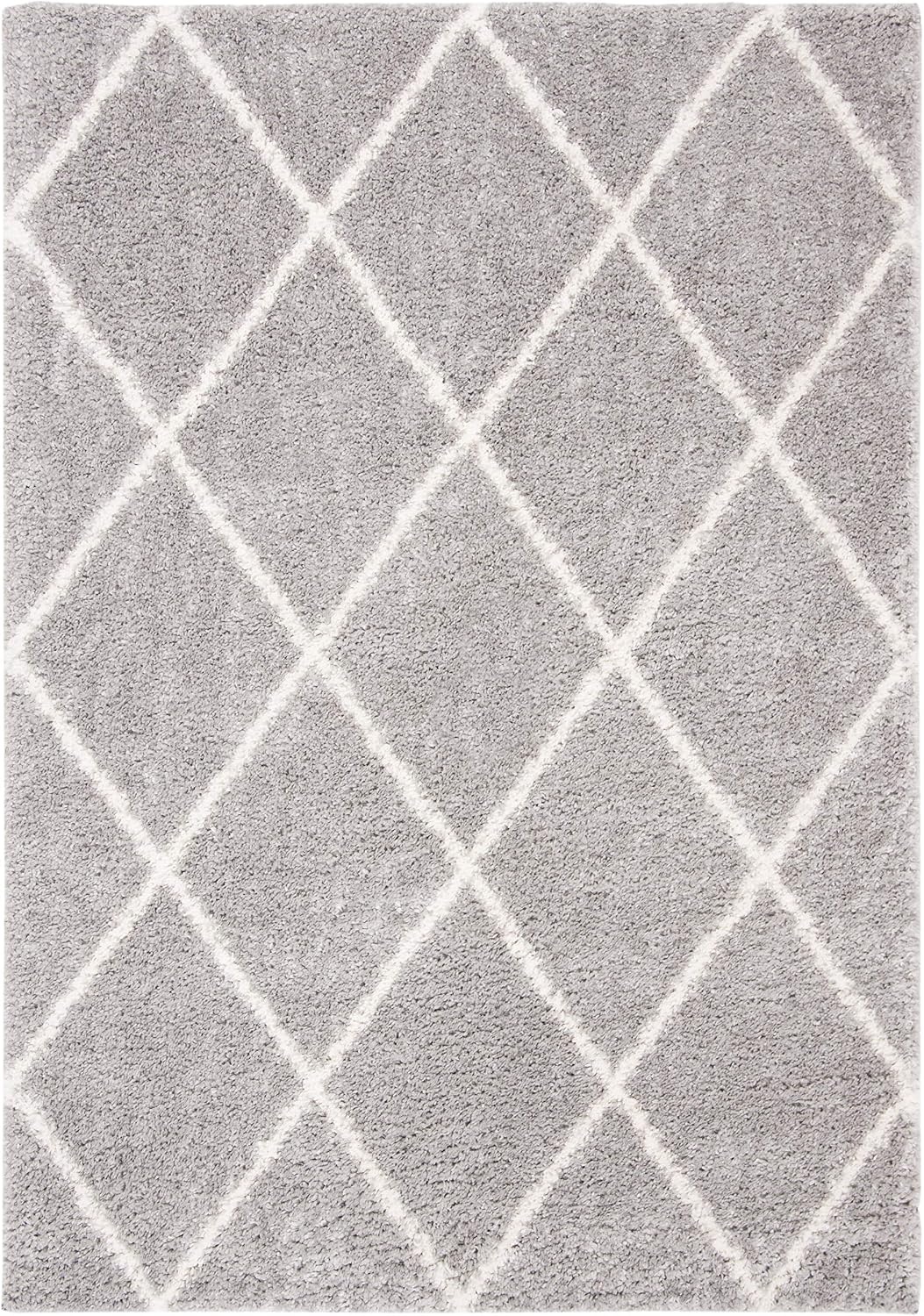 image:imageSAFAVIEH Area Rug 8x10 Parma Shag Collection Large Cream amp Grey Trellis Pattern NonShedding amp Easy Cleaning Ultra Plush Thick Pile Ideal for Living Room Bedroom Dining Space PMA515AGreyCream