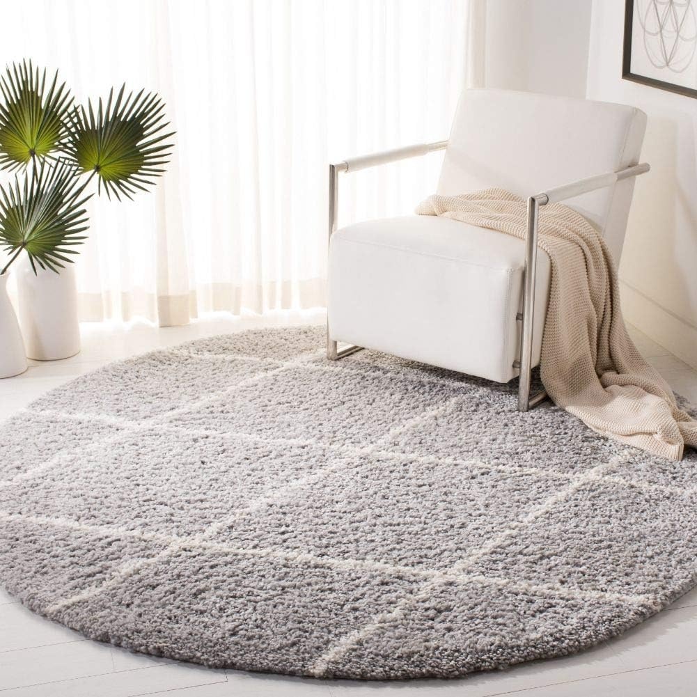 image:imageSAFAVIEH Area Rug 8x10 Parma Shag Collection Large Cream amp Grey Trellis Pattern NonShedding amp Easy Cleaning Ultra Plush Thick Pile Ideal for Living Room Bedroom Dining Space PMA515AGreyCream