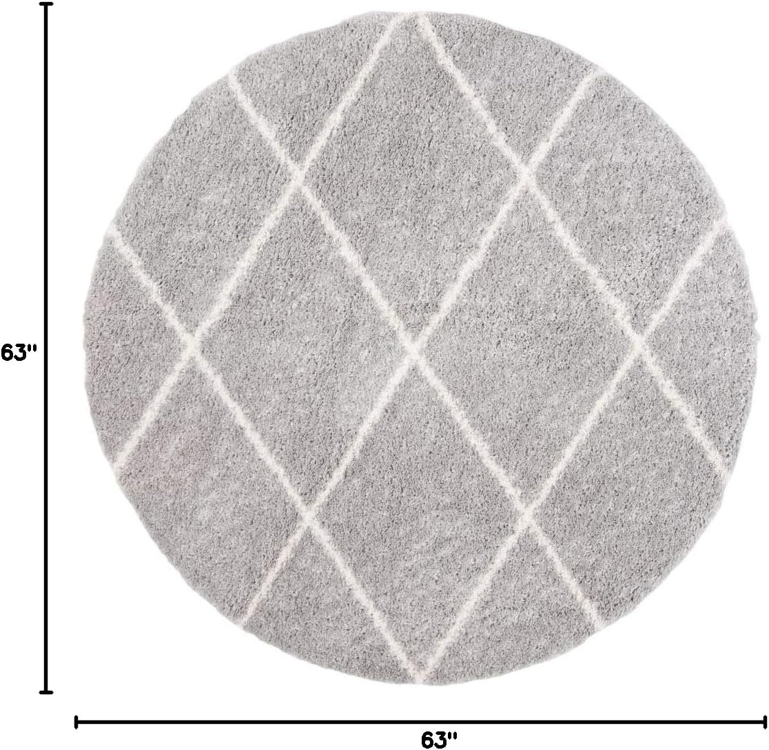 image:imageSAFAVIEH Area Rug 8x10 Parma Shag Collection Large Cream amp Grey Trellis Pattern NonShedding amp Easy Cleaning Ultra Plush Thick Pile Ideal for Living Room Bedroom Dining Space PMA515AGreyCream