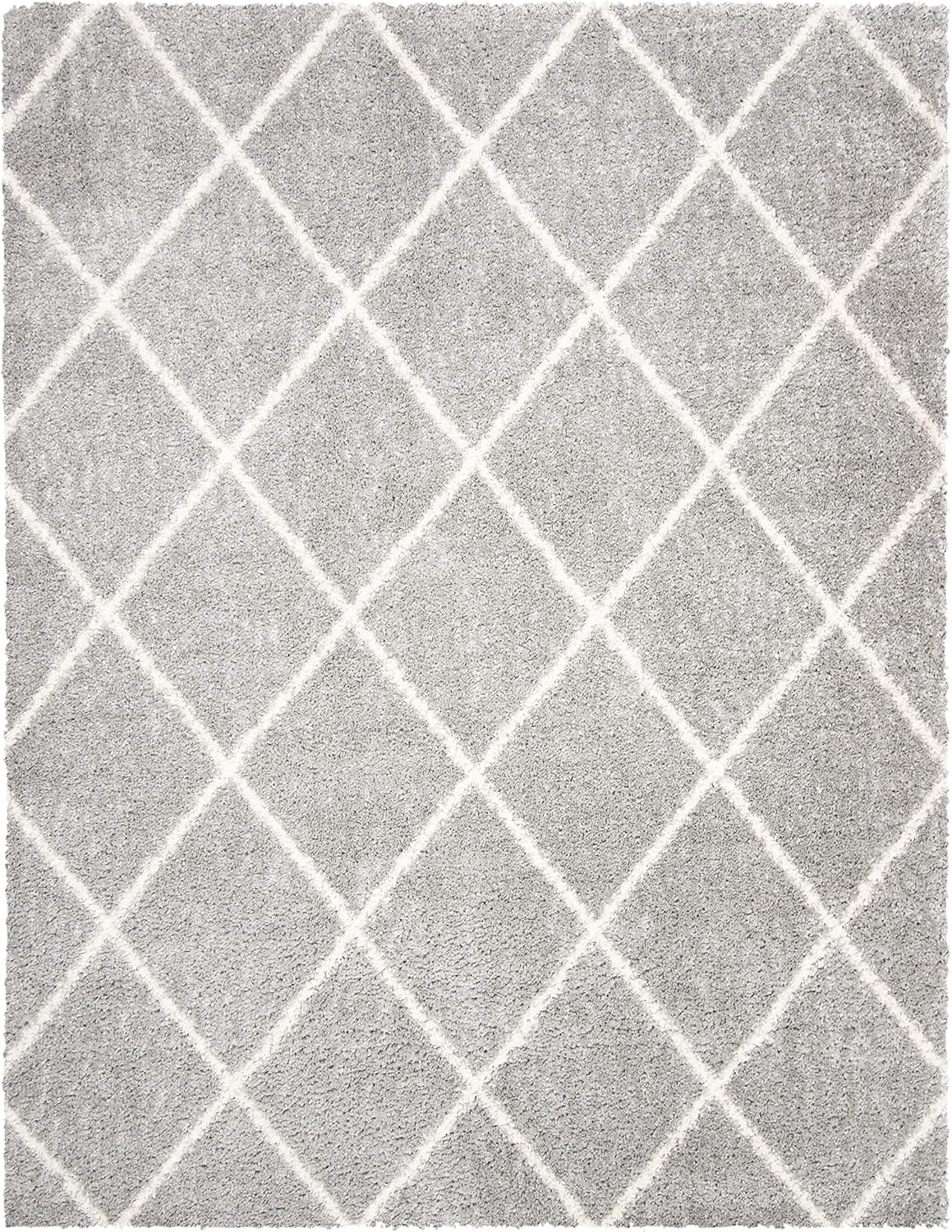 image:imageSAFAVIEH Area Rug 8x10 Parma Shag Collection Large Cream amp Grey Trellis Pattern NonShedding amp Easy Cleaning Ultra Plush Thick Pile Ideal for Living Room Bedroom Dining Space PMA515AGreyCream
