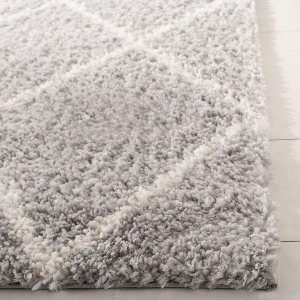 image:imageSAFAVIEH Area Rug 8x10 Parma Shag Collection Large Cream amp Grey Trellis Pattern NonShedding amp Easy Cleaning Ultra Plush Thick Pile Ideal for Living Room Bedroom Dining Space PMA515AGreyCream