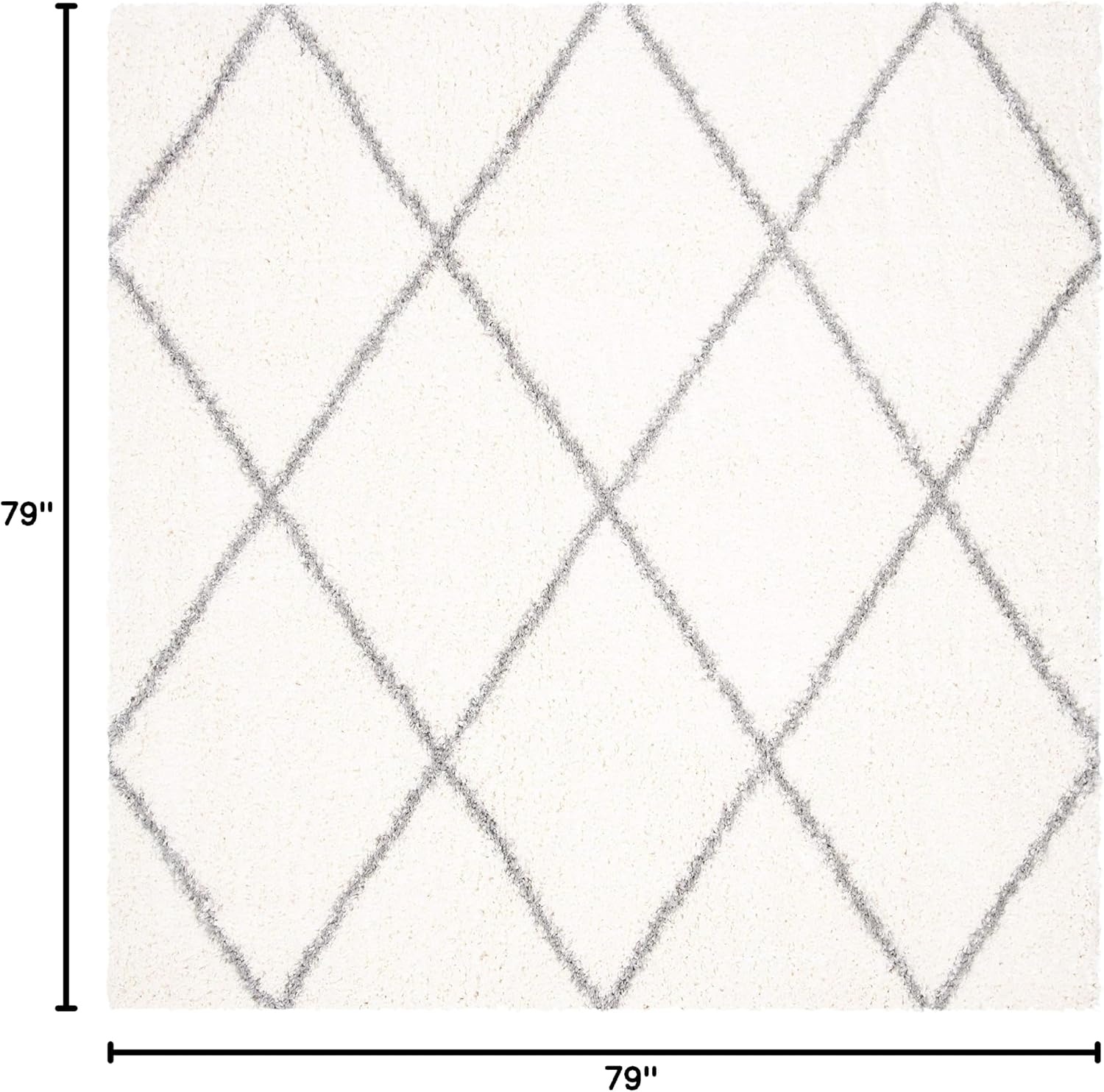 image:imageSAFAVIEH Area Rug 8x10 Parma Shag Collection Large Cream amp Grey Trellis Pattern NonShedding amp Easy Cleaning Ultra Plush Thick Pile Ideal for Living Room Bedroom Dining Space PMA515ACreamGrey