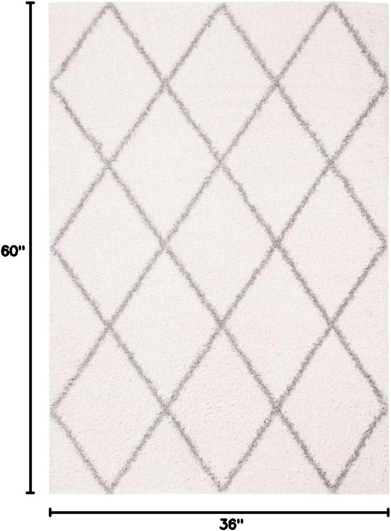 image:imageSAFAVIEH Area Rug 8x10 Parma Shag Collection Large Cream amp Grey Trellis Pattern NonShedding amp Easy Cleaning Ultra Plush Thick Pile Ideal for Living Room Bedroom Dining Space PMA515ACreamGrey