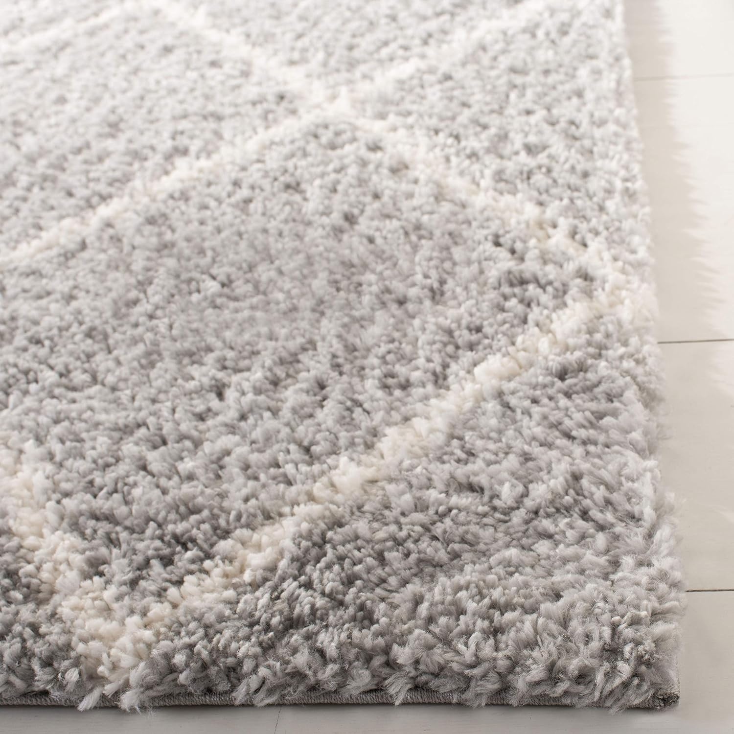 image:imageSAFAVIEH Area Rug 8x10 Parma Shag Collection Large Cream amp Grey Trellis Pattern NonShedding amp Easy Cleaning Ultra Plush Thick Pile Ideal for Living Room Bedroom Dining Space PMA515AGreyCream