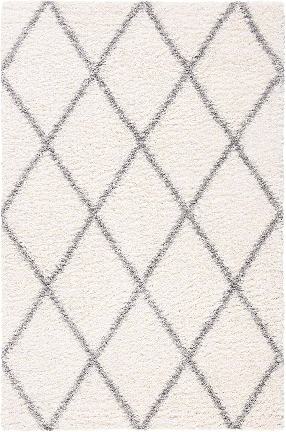 image:imageSAFAVIEH Area Rug 8x10 Parma Shag Collection Large Cream amp Grey Trellis Pattern NonShedding amp Easy Cleaning Ultra Plush Thick Pile Ideal for Living Room Bedroom Dining Space PMA515ACreamGrey