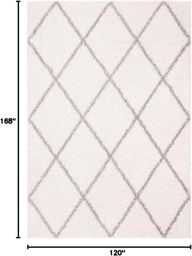 image:imageSAFAVIEH Area Rug 8x10 Parma Shag Collection Large Cream amp Grey Trellis Pattern NonShedding amp Easy Cleaning Ultra Plush Thick Pile Ideal for Living Room Bedroom Dining Space PMA515ACreamGrey