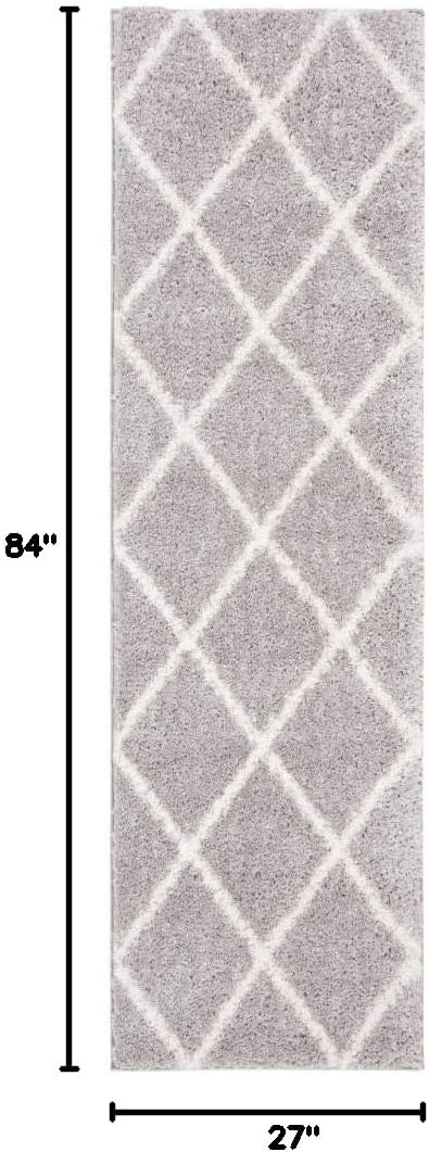 image:imageSAFAVIEH Area Rug 8x10 Parma Shag Collection Large Cream amp Grey Trellis Pattern NonShedding amp Easy Cleaning Ultra Plush Thick Pile Ideal for Living Room Bedroom Dining Space PMA515AGreyCream