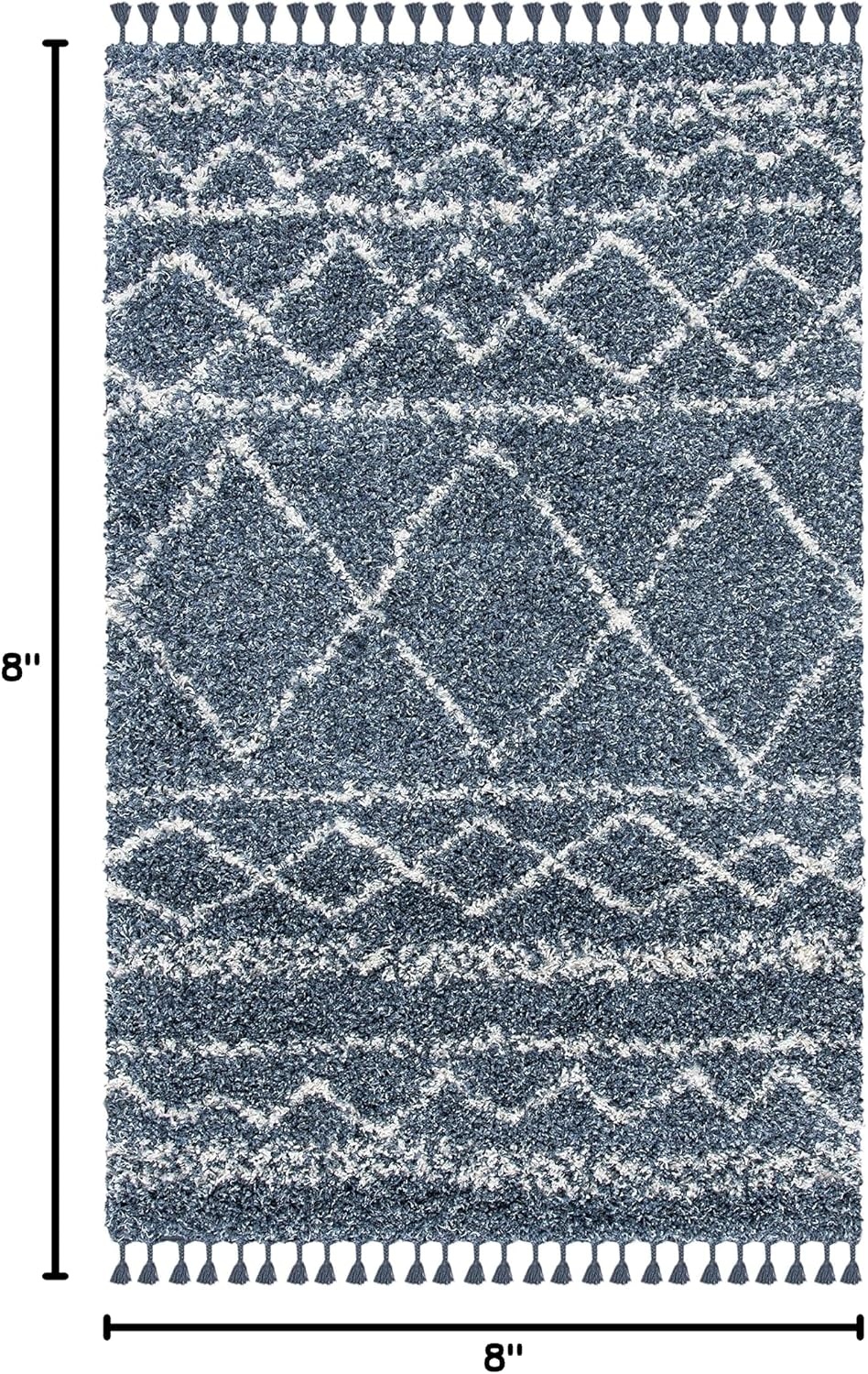 image:imageSAFAVIEH Area Rug 8x10 Pro Luxe Shag Collection Large Ivory amp Light Grey Tassel Design NonShedding amp Easy Cleaning Plush Thick Pile Ideal for Living Room Bedroom Dining Space PLX436ABlueIvory