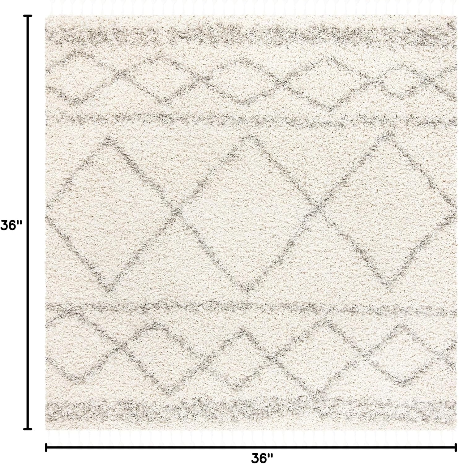 image:imageSAFAVIEH Area Rug 8x10 Pro Luxe Shag Collection Large Ivory amp Light Grey Tassel Design NonShedding amp Easy Cleaning Plush Thick Pile Ideal for Living Room Bedroom Dining Space PLX436AIvoryLight Grey