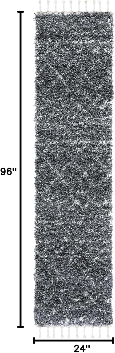 image:imageSAFAVIEH Area Rug 8x10 Pro Luxe Shag Collection Large Ivory amp Light Grey Tassel Design NonShedding amp Easy Cleaning Plush Thick Pile Ideal for Living Room Bedroom Dining Space PLX436ADark GreyIvory