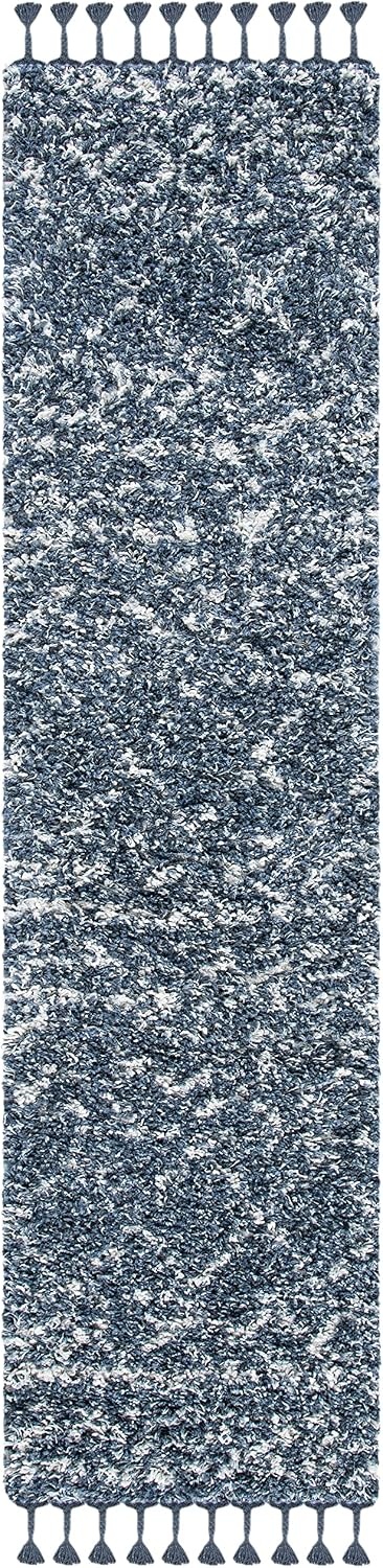 image:imageSAFAVIEH Area Rug 8x10 Pro Luxe Shag Collection Large Ivory amp Light Grey Tassel Design NonShedding amp Easy Cleaning Plush Thick Pile Ideal for Living Room Bedroom Dining Space PLX436ABlueIvory