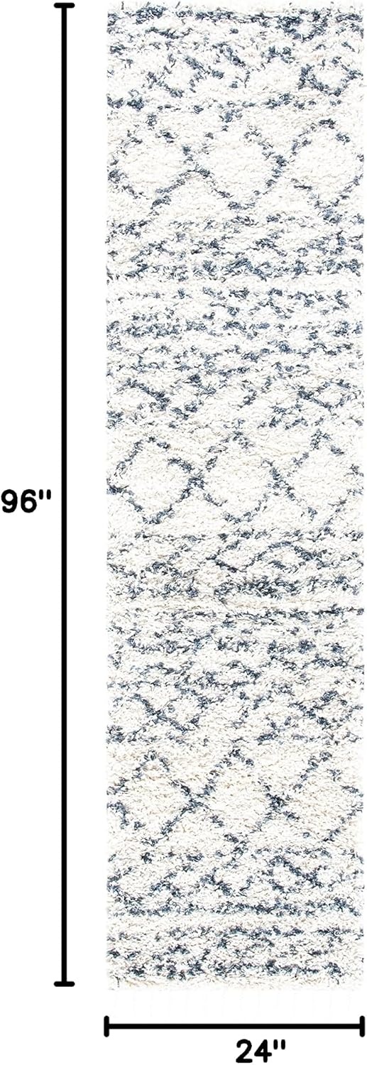 image:imageSAFAVIEH Area Rug 8x10 Pro Luxe Shag Collection Large Ivory amp Light Grey Tassel Design NonShedding amp Easy Cleaning Plush Thick Pile Ideal for Living Room Bedroom Dining Space PLX436AIvoryBlue