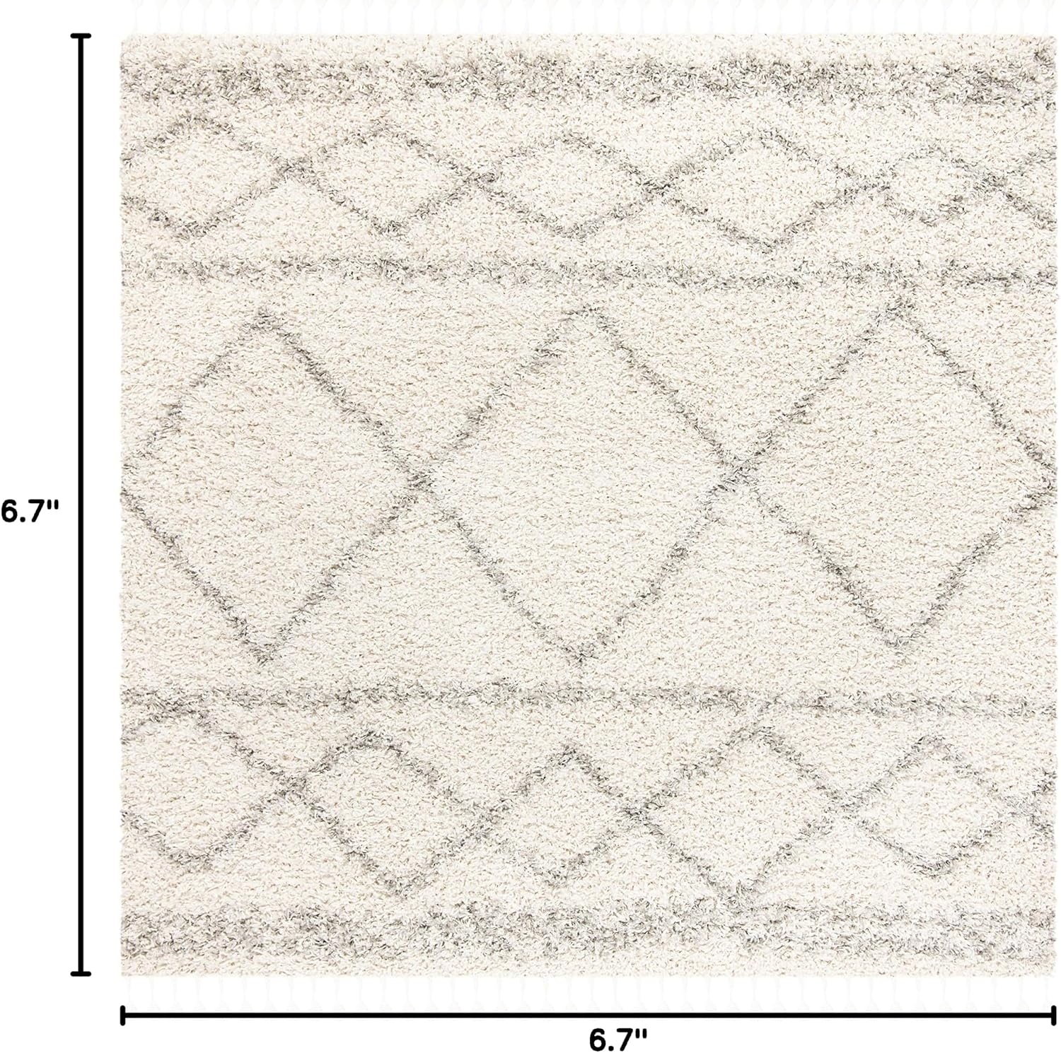 image:imageSAFAVIEH Area Rug 8x10 Pro Luxe Shag Collection Large Ivory amp Light Grey Tassel Design NonShedding amp Easy Cleaning Plush Thick Pile Ideal for Living Room Bedroom Dining Space PLX436AIvoryLight Grey