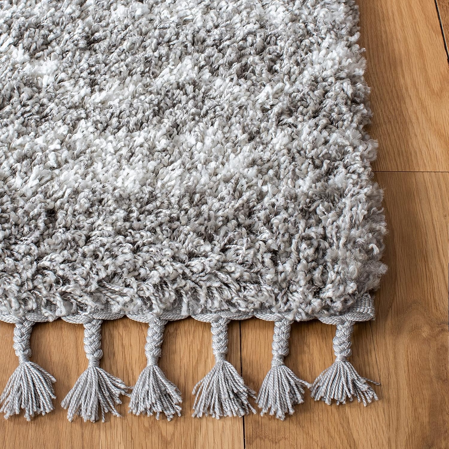 image:imageSAFAVIEH Area Rug 8x10 Pro Luxe Shag Collection Large Ivory amp Light Grey Tassel Design NonShedding amp Easy Cleaning Plush Thick Pile Ideal for Living Room Bedroom Dining Space PLX436AGreyIvory