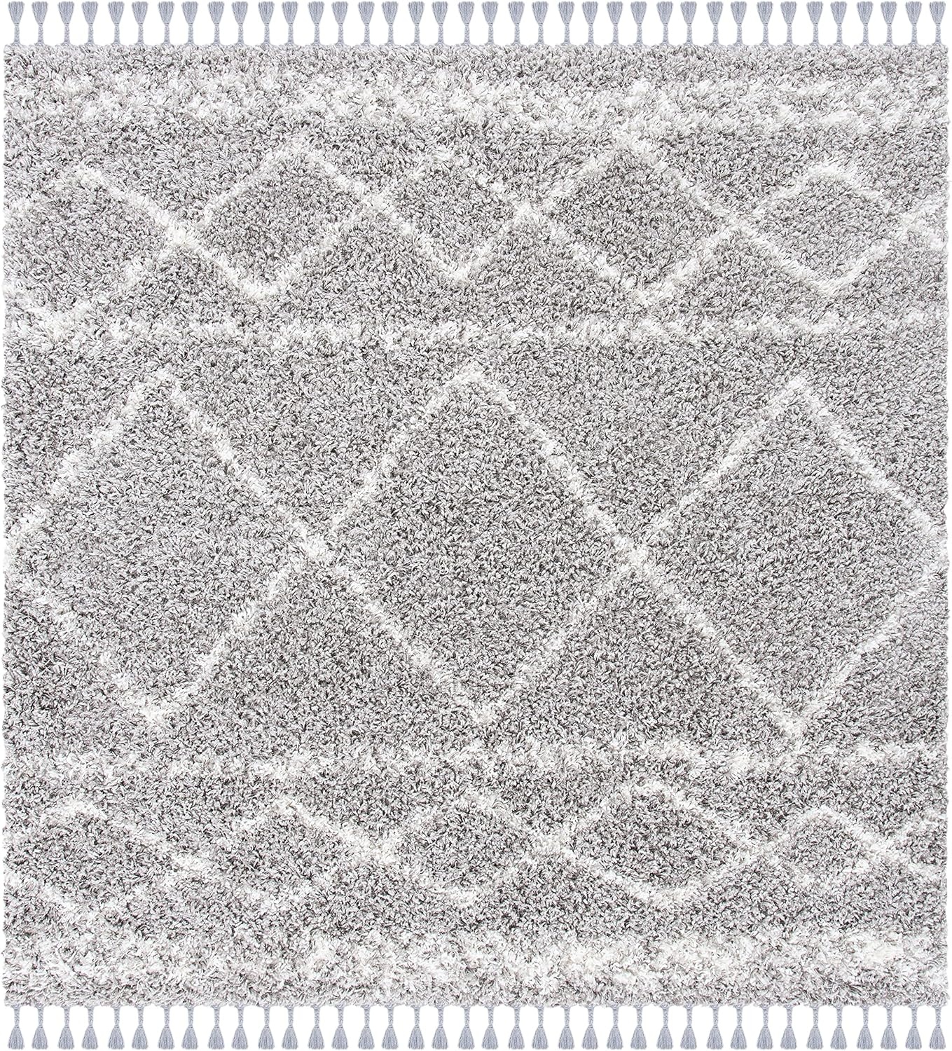 image:imageSAFAVIEH Area Rug 8x10 Pro Luxe Shag Collection Large Ivory amp Light Grey Tassel Design NonShedding amp Easy Cleaning Plush Thick Pile Ideal for Living Room Bedroom Dining Space PLX436AGreyIvory